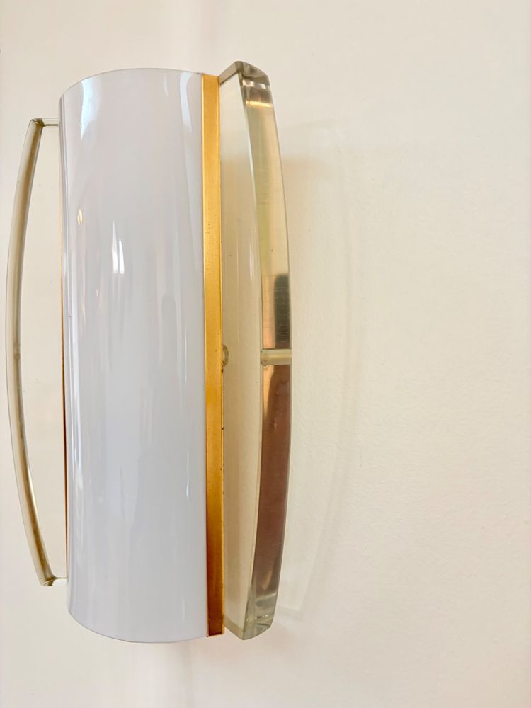 OPALINE AND GLASS WALL SCONCE, ITALY, CIRCA 1970.