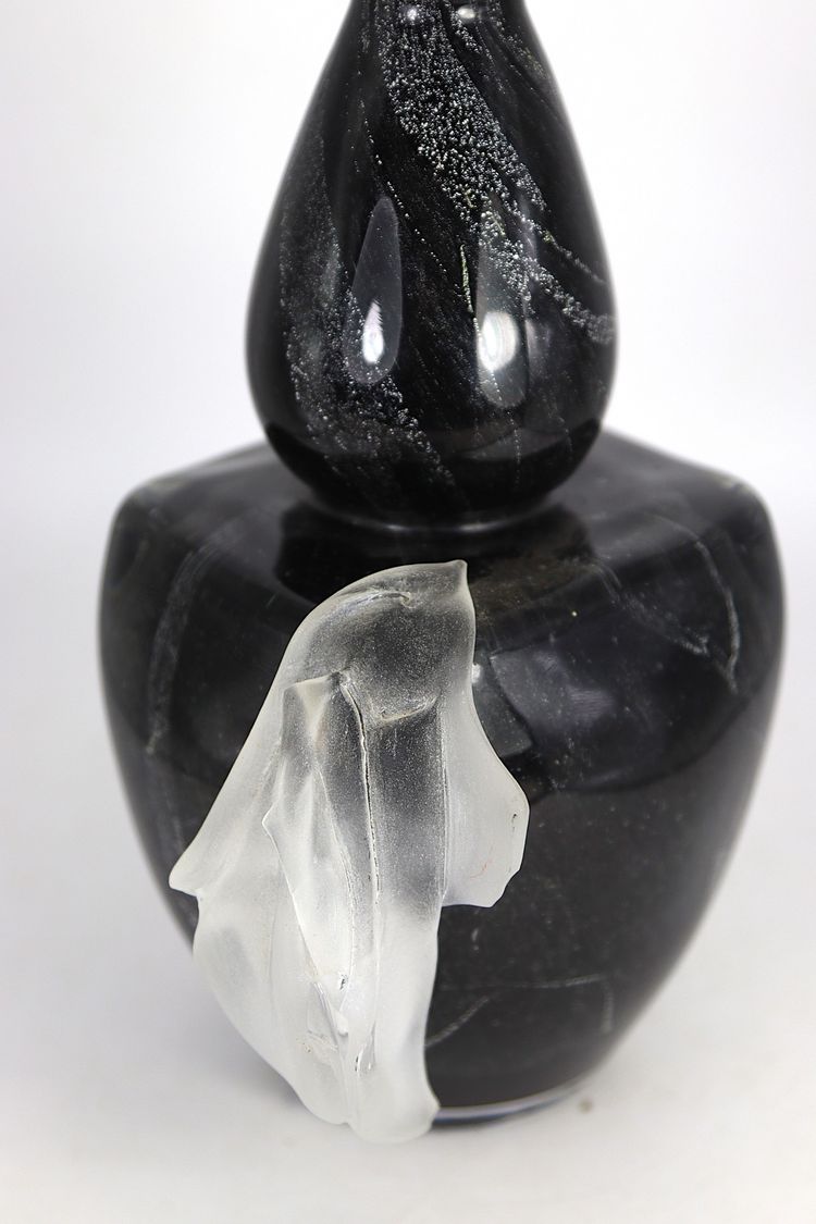 Patrick LEPAGE, master glassmaker (1949–2015) Large glass bottle, signed
