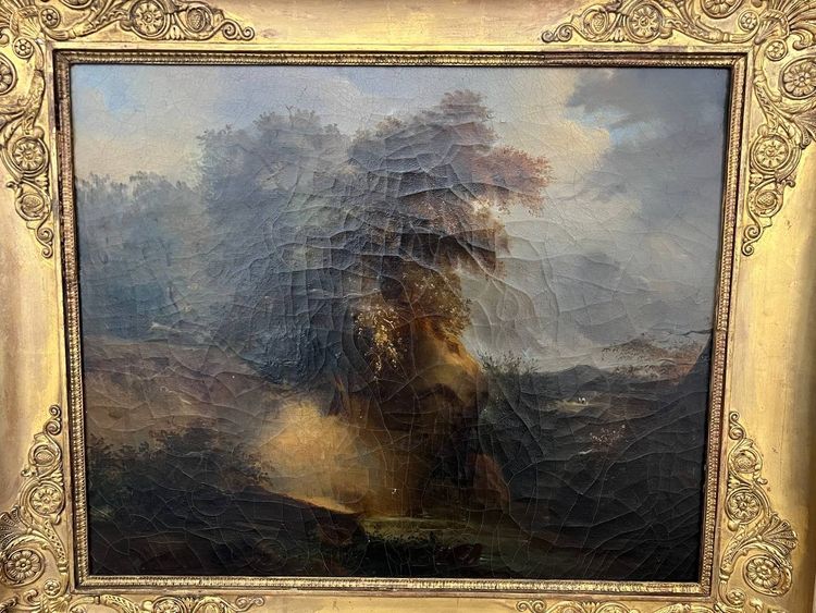 Altes Gemälde – Romantische Landschaft – 19. Jahrhundert