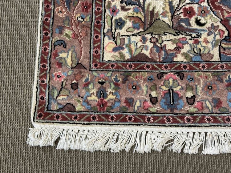 Handmade Iranian wool and silk rug - 1.87 m x 1.23 m