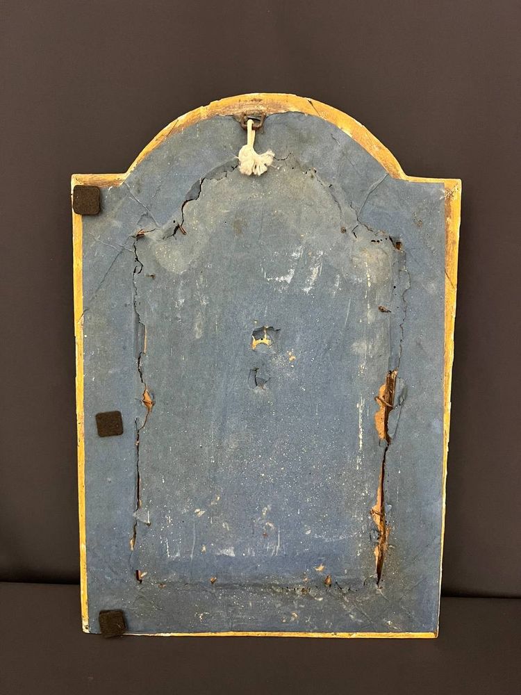 Antique carved and gilded wooden frame with floral decoration