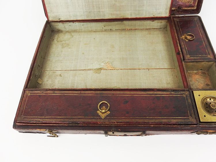 18th-century leather travel writing case