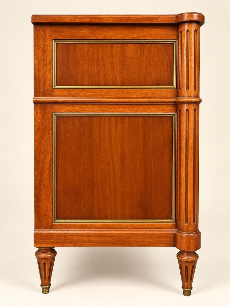 Commode style Louis XVI – Acajou massif – Filets laiton – Fin XIXe