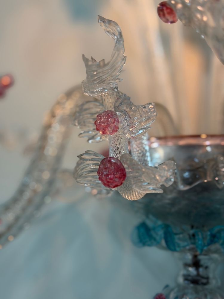 A Venetian wall lamp in multicolored Murano glass, circa 1920