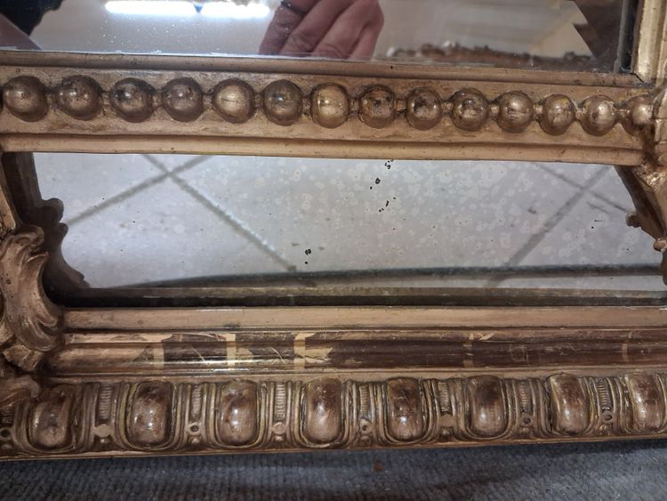 19th-Century Mirror with Glazing Beads, 154 x 97
