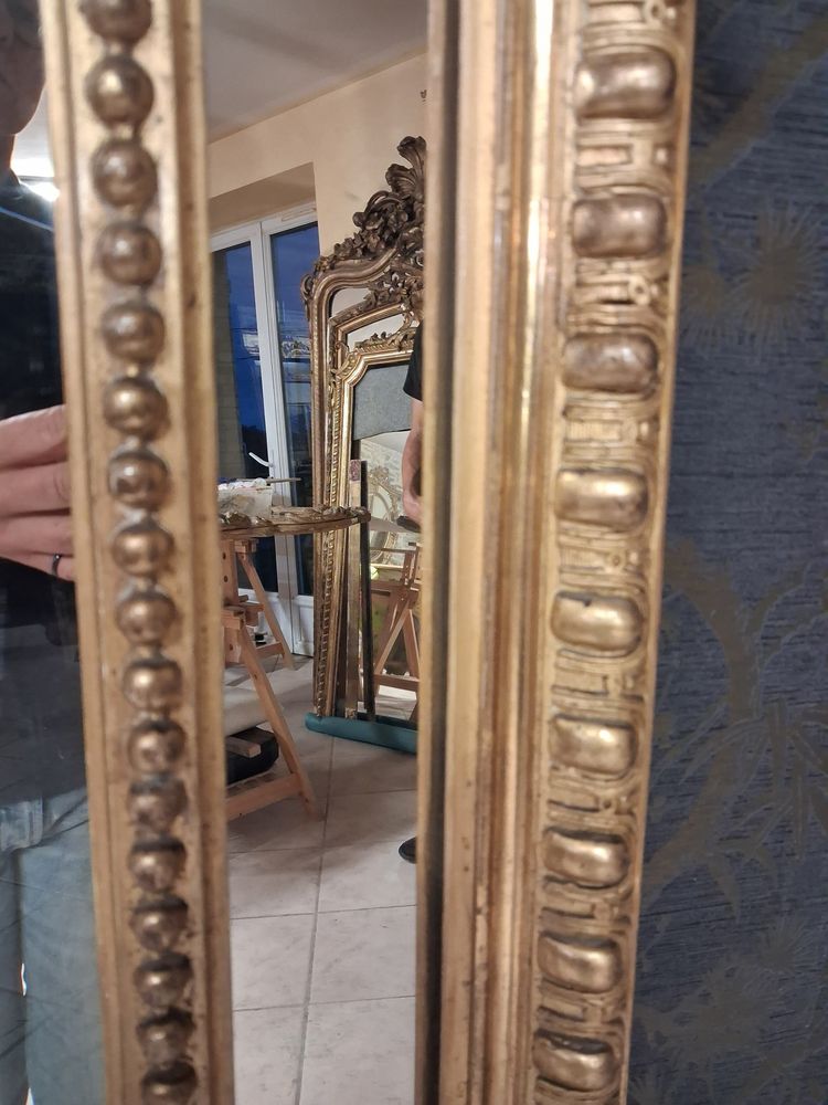 19th-Century Mirror with Glazing Beads, 154 x 97