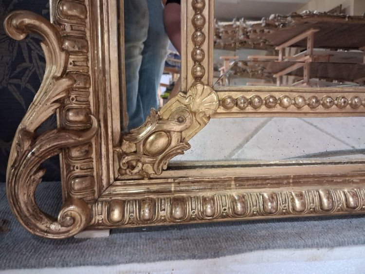 19th-Century Mirror with Glazing Beads, 154 x 97