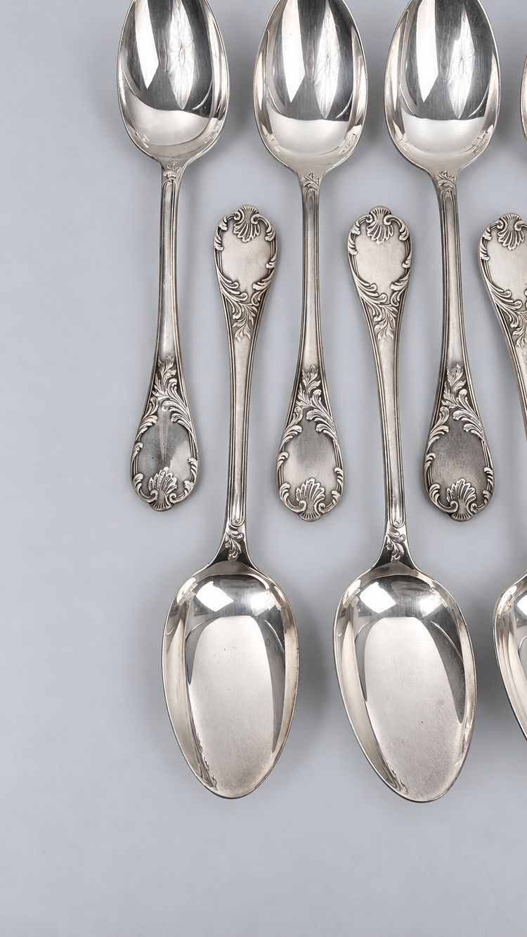 Christofle Marly – 12 silver-plated teaspoons with a gift box