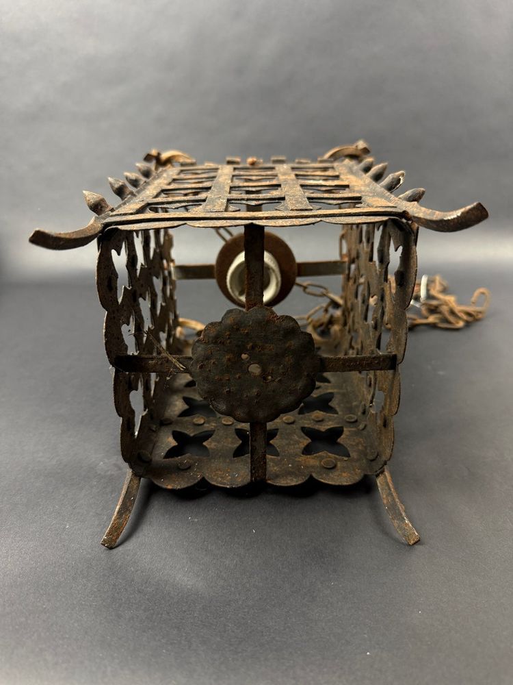 Antique small wrought-iron lantern
