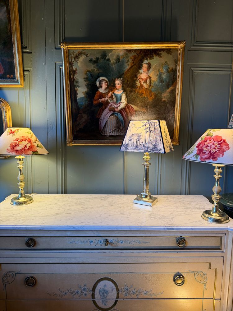 Empire-style bronze lamp, height 45 cm