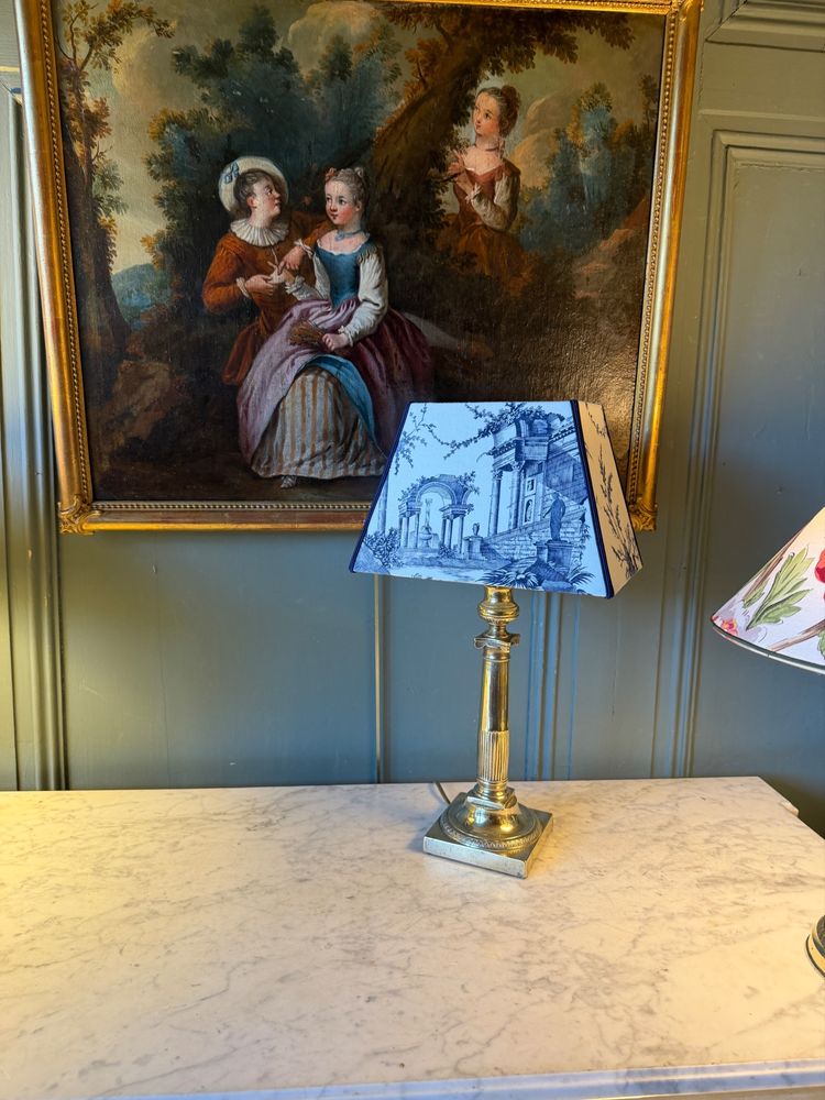 Empire-style bronze lamp, height 45 cm