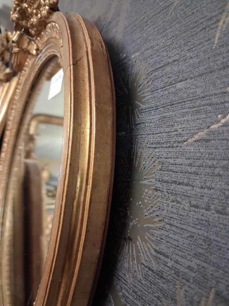 Miroir Oval époque XIX 43 x 37