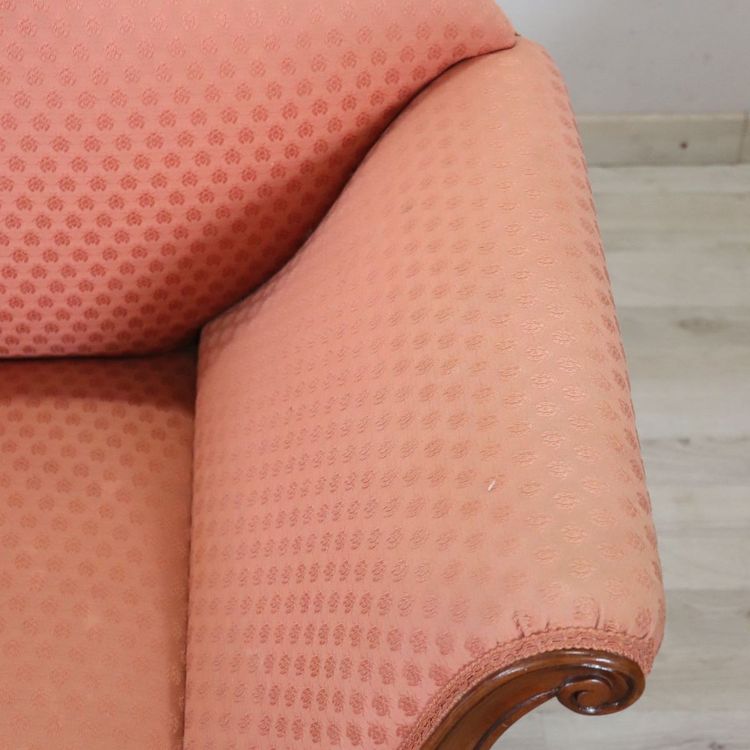 Small Walnut Sofa, Italy, Early 20th Century