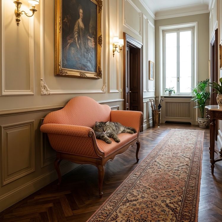 Small Walnut Sofa, Italy, Early 20th Century