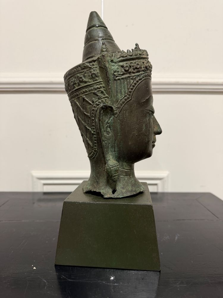 VIETNAMESE BUDDHA HEAD, BIEN HOA, BRONZE, 20TH CENTURY