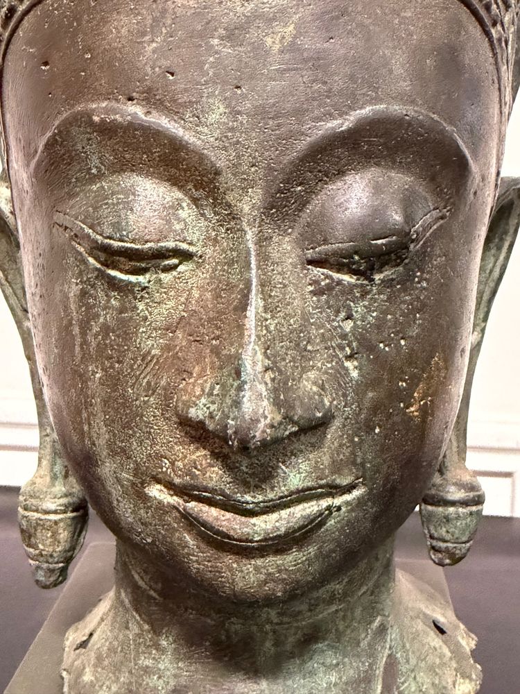 VIETNAMESE BUDDHA HEAD, BIEN HOA, BRONZE, 20TH CENTURY