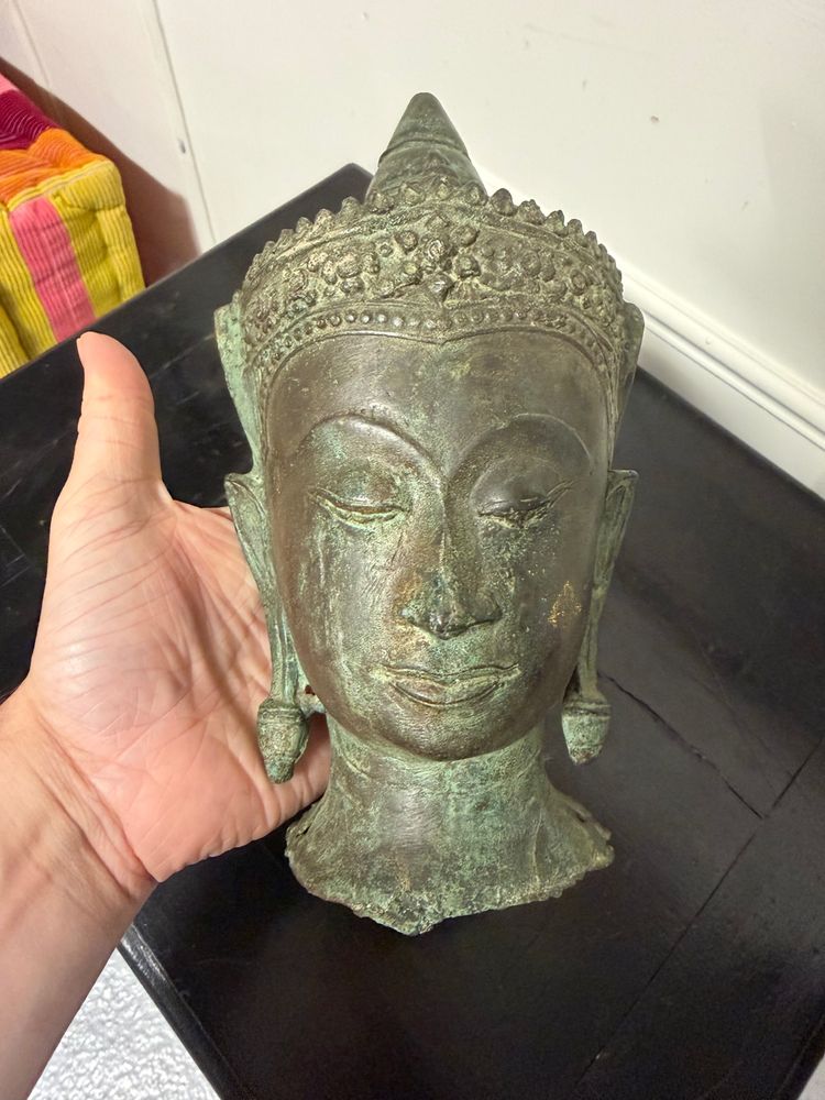 VIETNAMESE BUDDHA HEAD, BIEN HOA, BRONZE, 20TH CENTURY