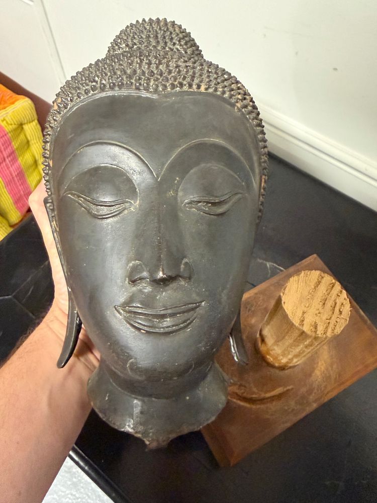 THAI BRONZE BUDDHA HEAD, AYUTTHAYA, 20TH CENTURY