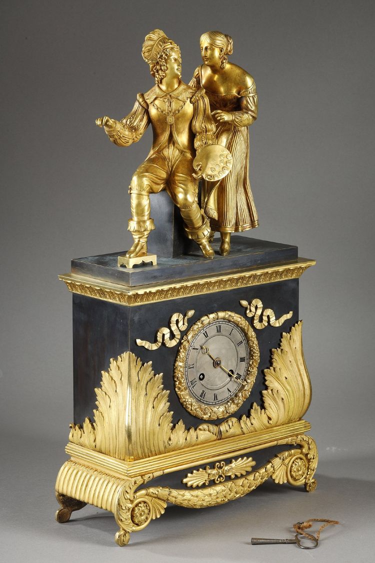 ROMANTIC PERIOD COUPLE CLOCK