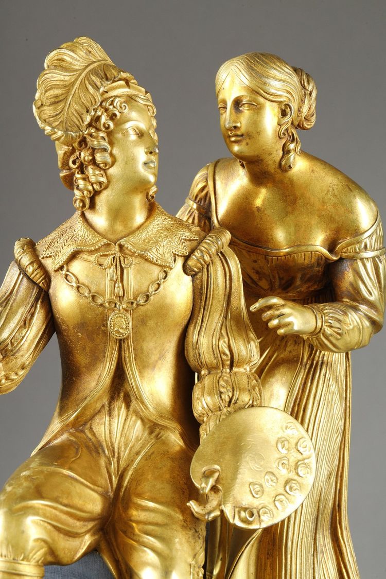 ROMANTIC PERIOD COUPLE CLOCK