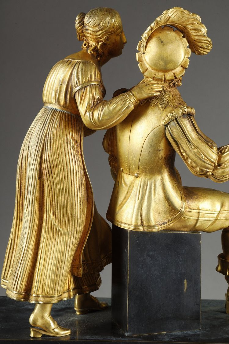ROMANTIC PERIOD COUPLE CLOCK