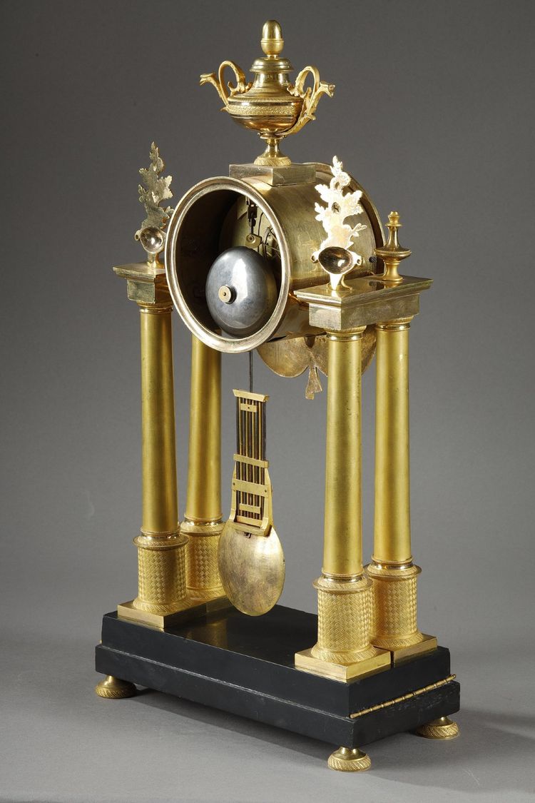 CHARLES X PORTICO CLOCK WITH RING DIAL