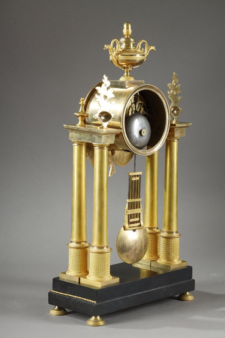 CHARLES X PORTICO CLOCK WITH RING DIAL