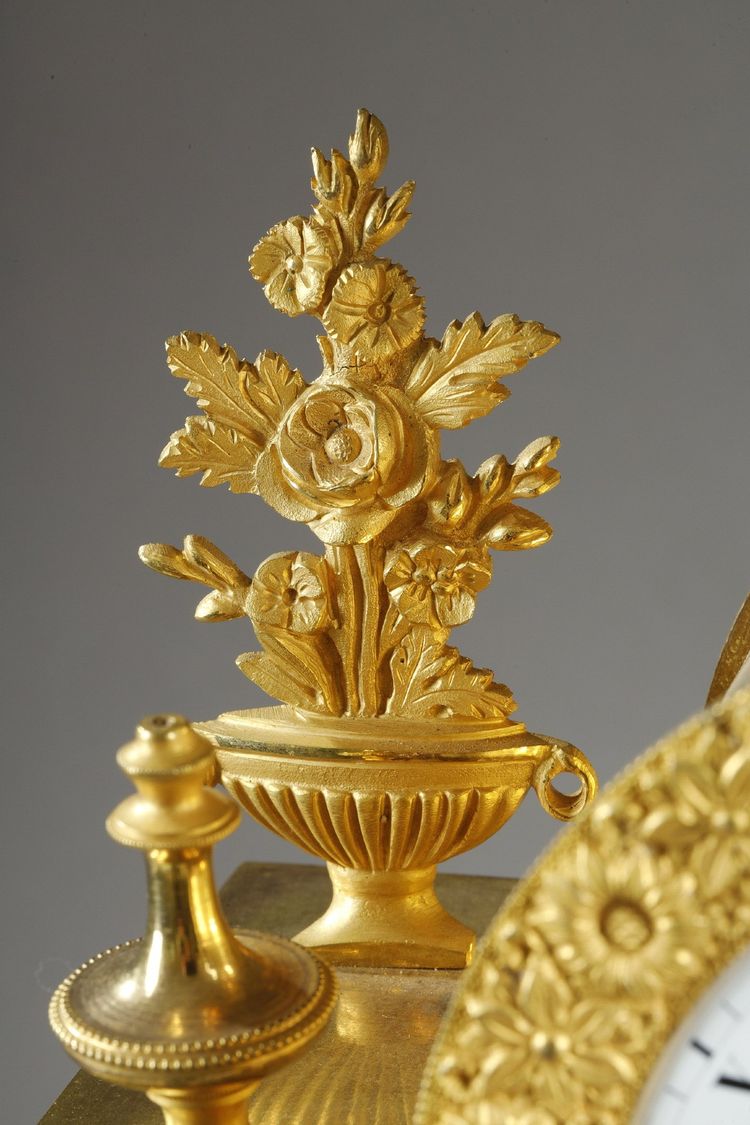 CHARLES X PORTICO CLOCK WITH RING DIAL