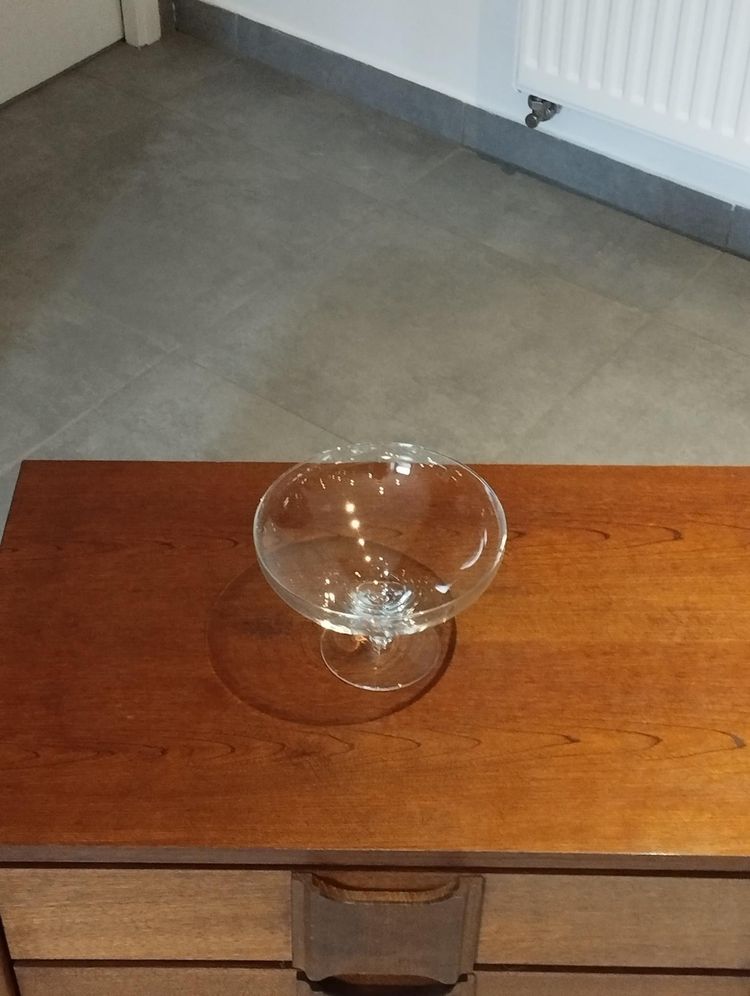 Elegant clear glass stemmed glass