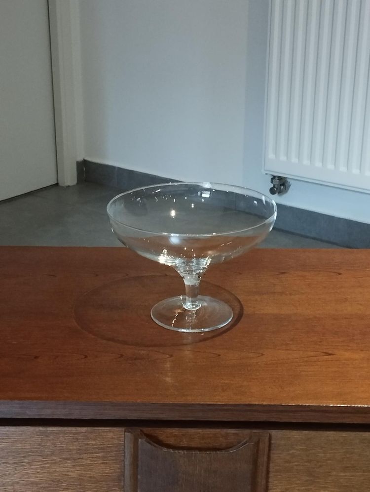 Elegant clear glass stemmed glass