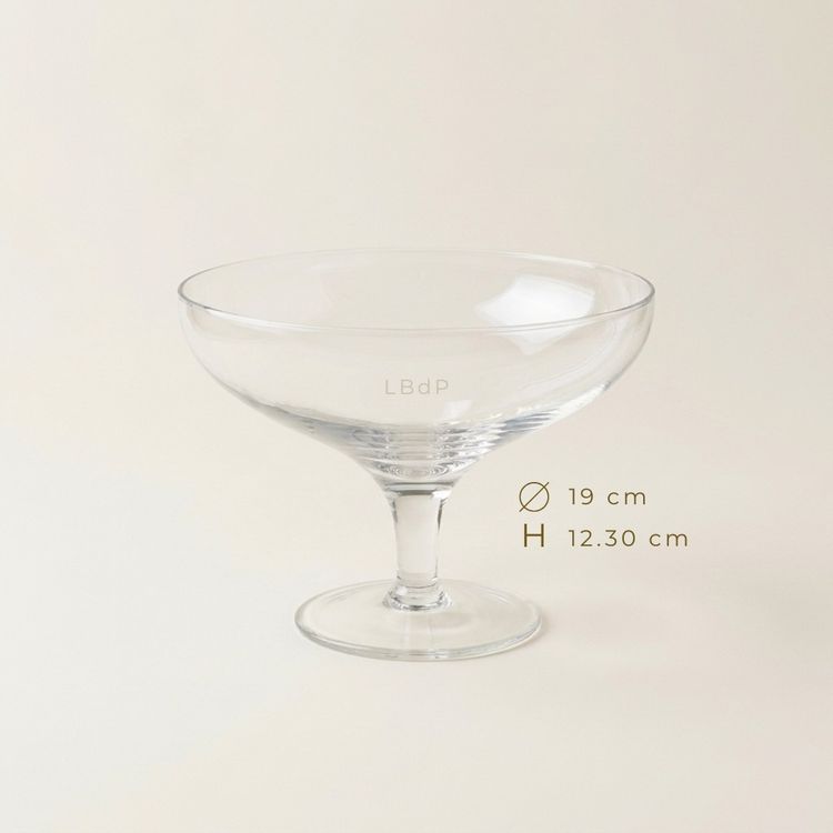 Elegant clear glass stemmed glass