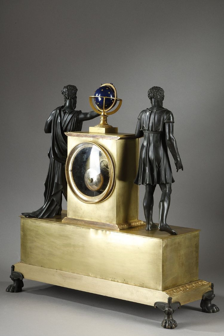 LARGE MANTEL CLOCK SOCRATES DRINKING HEMLOCK