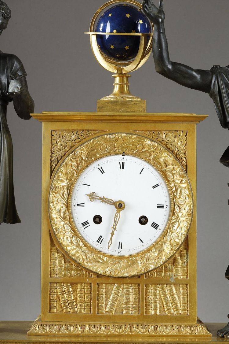 LARGE MANTEL CLOCK SOCRATES DRINKING HEMLOCK