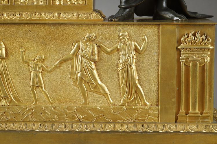 LARGE MANTEL CLOCK SOCRATES DRINKING HEMLOCK