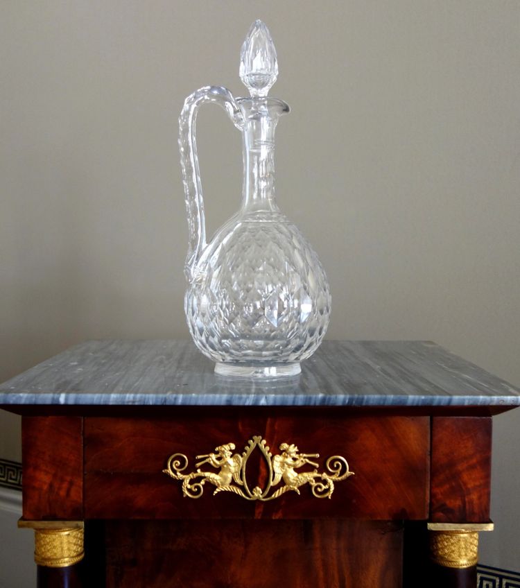 Baccarat Cut Crystal Water Jug, Juvisy Model (Official Elysée Service) - Label