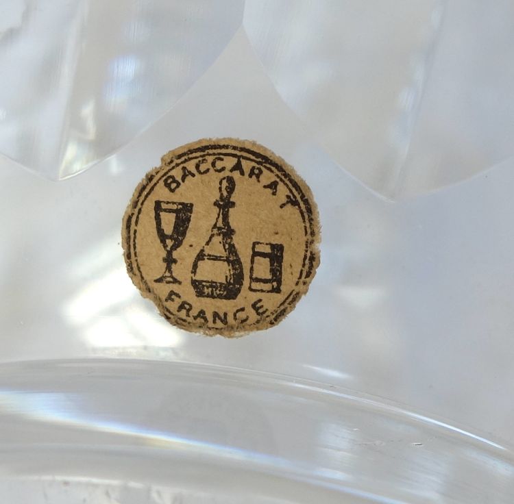 Baccarat Cut Crystal Water Jug, Juvisy Model (Official Elysée Service) - Label