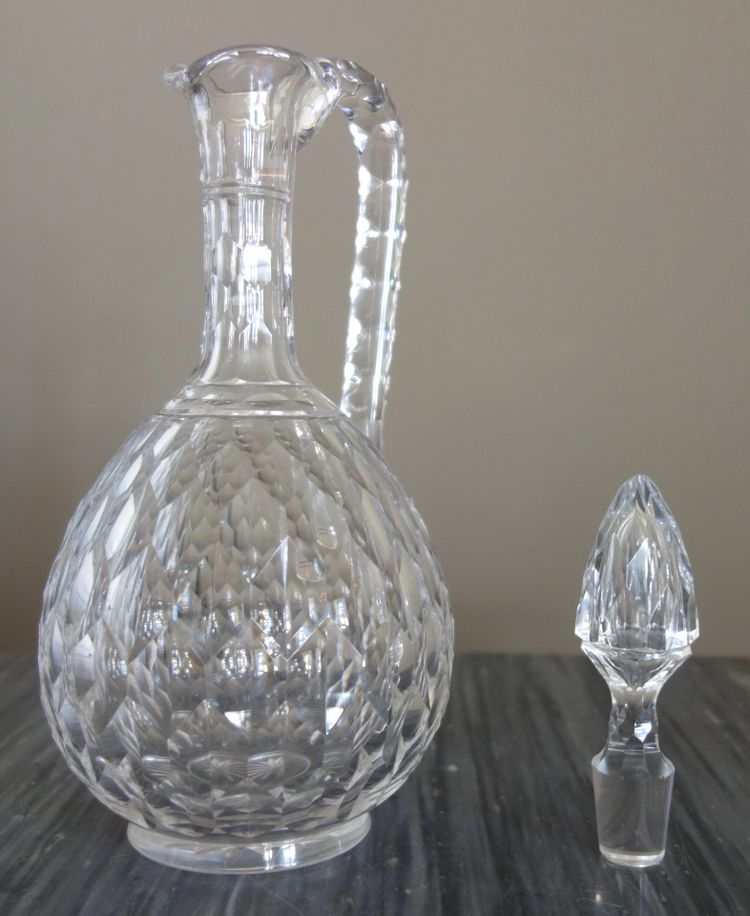 Baccarat Cut Crystal Water Jug, Juvisy Model (Official Elysée Service) - Label