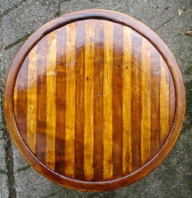 Two BAUMANN stools, wooden seats, bar stools, circa 1930