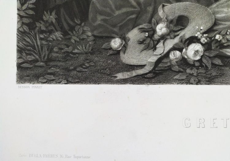 Etching Grétry In Italy Engraving After Faustin Besson, 19th C Old Print