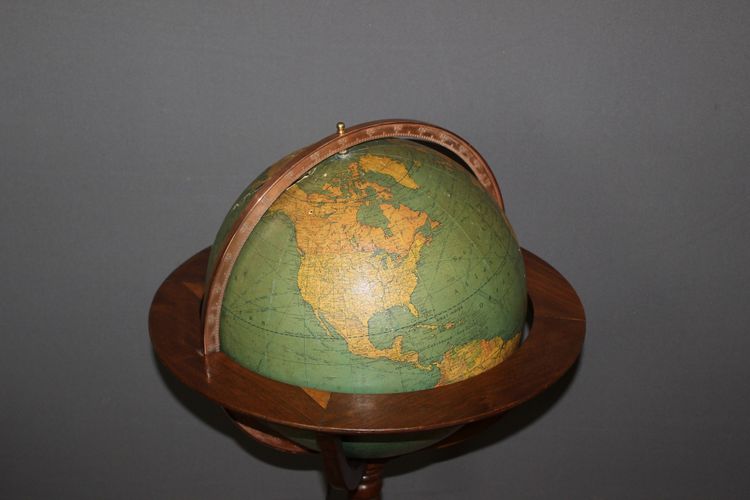 Globe Terrestre de Parquet , Mc Nally USA , XXe