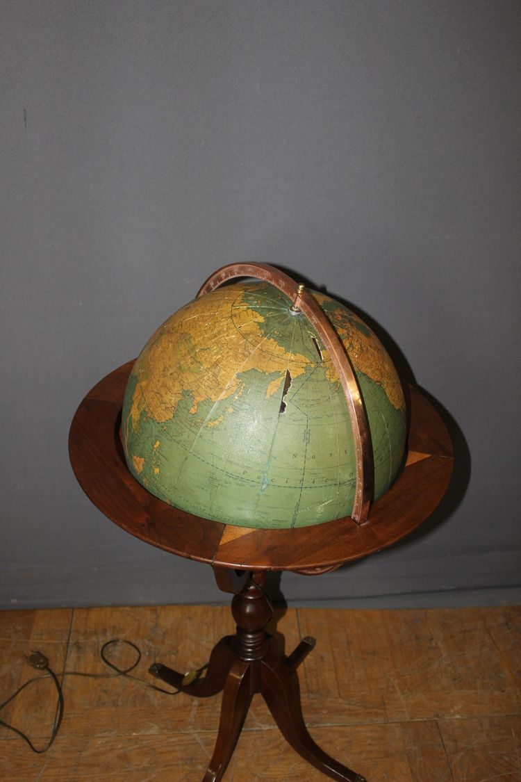 Globe Terrestre de Parquet , Mc Nally USA , XXe