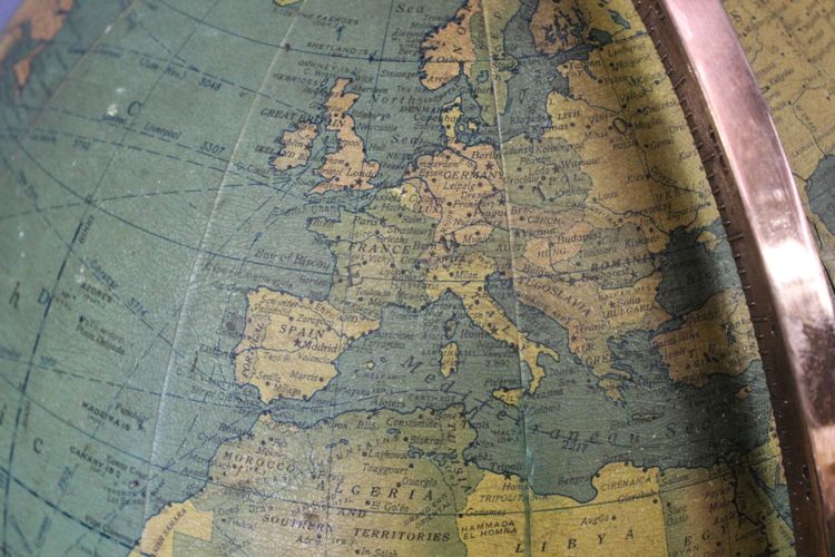Globe Terrestre de Parquet , Mc Nally USA , XXe