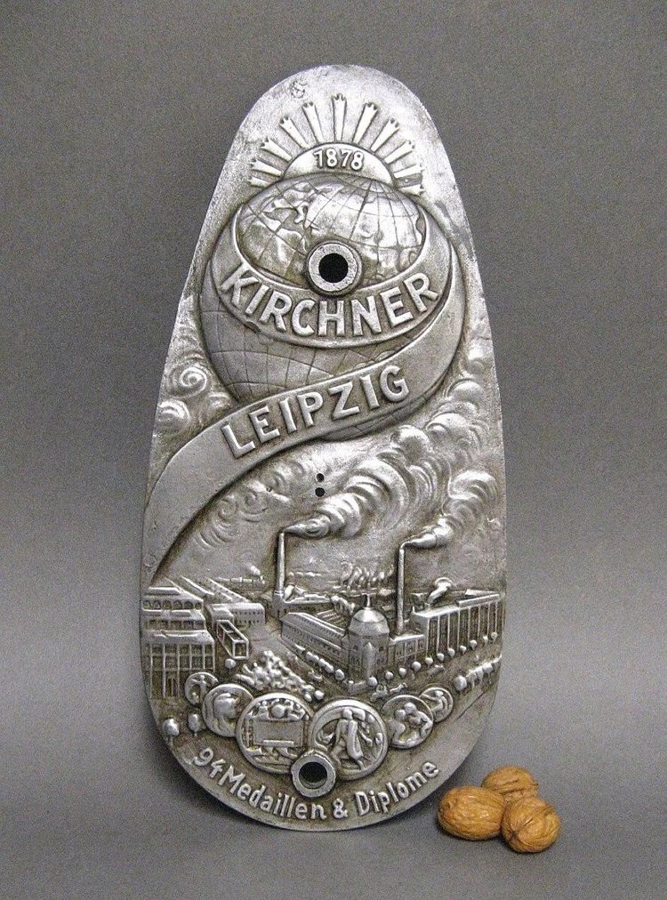 Plaque publicitaire de Machine Industrielle KIRCHNER Leipzig 1878. Travail du bois - scieries .