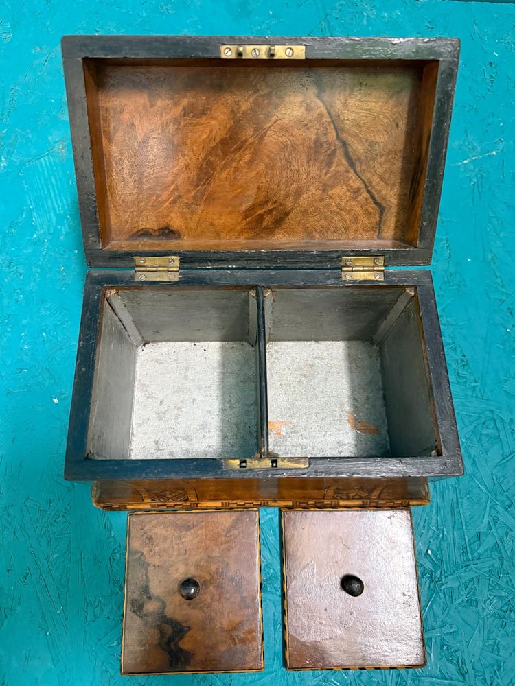 Antique inlaid tea box, 19th century, 16x24x14 cm.
