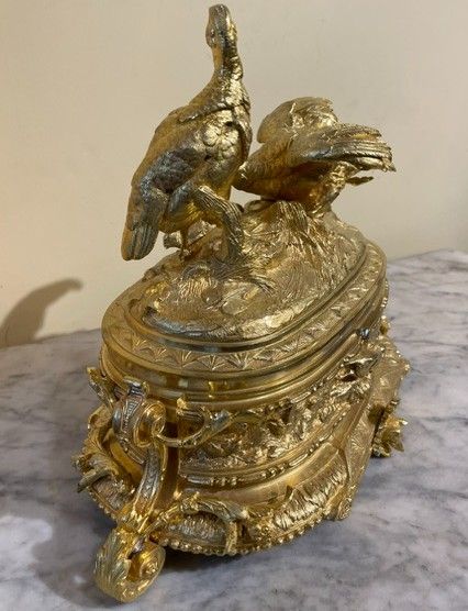 gilded bronze tabletop planter