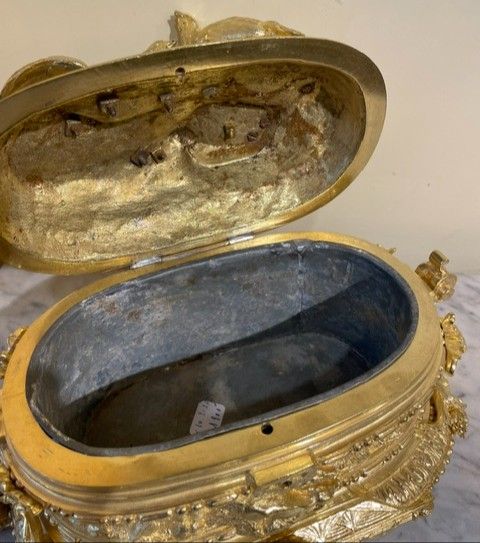 gilded bronze tabletop planter