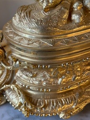 gilded bronze tabletop planter