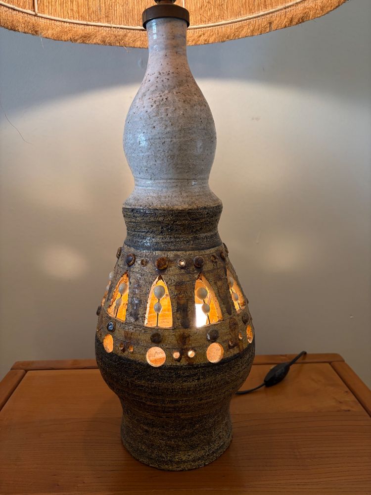 CERAMIC LAMP BY GEORGES PELLETIER.