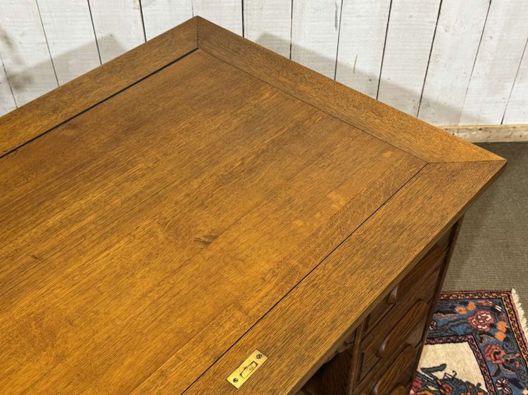 Flacher Schreibtisch aus Eiche aus den 1950er Jahren