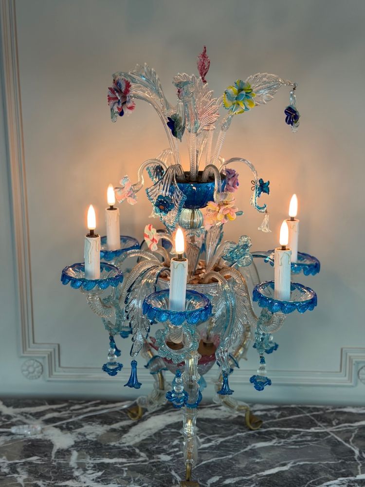 Venetian girandole in multicolored Murano glass, circa 1920